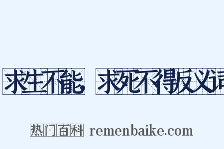 求生不能，求死不得反义词是什么意思的图片